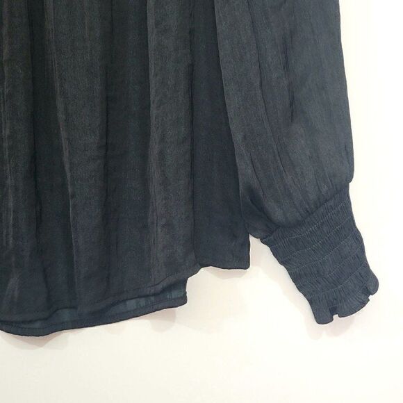 Women's Bishop Long Sleeve Satin Smocked XS - Picture 3 of 10